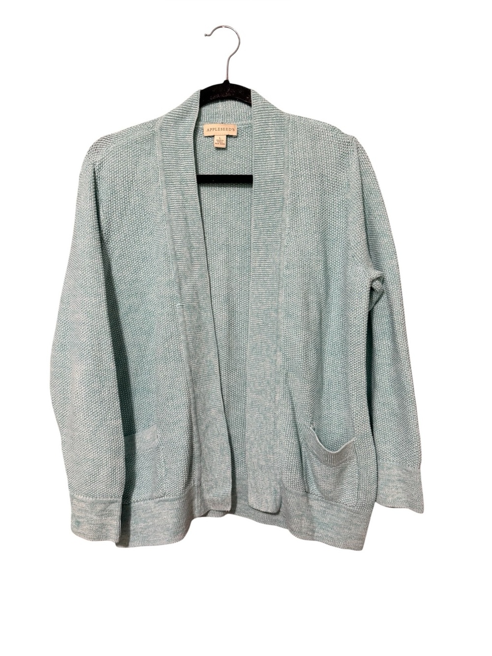 Appleseed’s Linen Cotton Open Front Cardigan Sweater Blue Size L